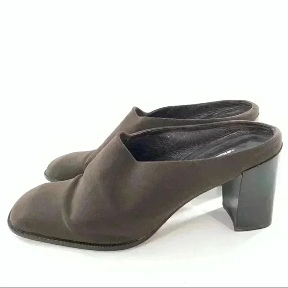 Donald J pliner heels size 8.5 chocolate brown square toe vintage 90s academia - Picture 5 of 12